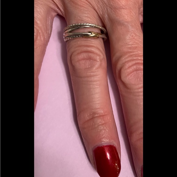 David Yurman Size 6.5 Crossover X Ring 925 Sterling Silver 18k Gold. - Picture 7 of 7